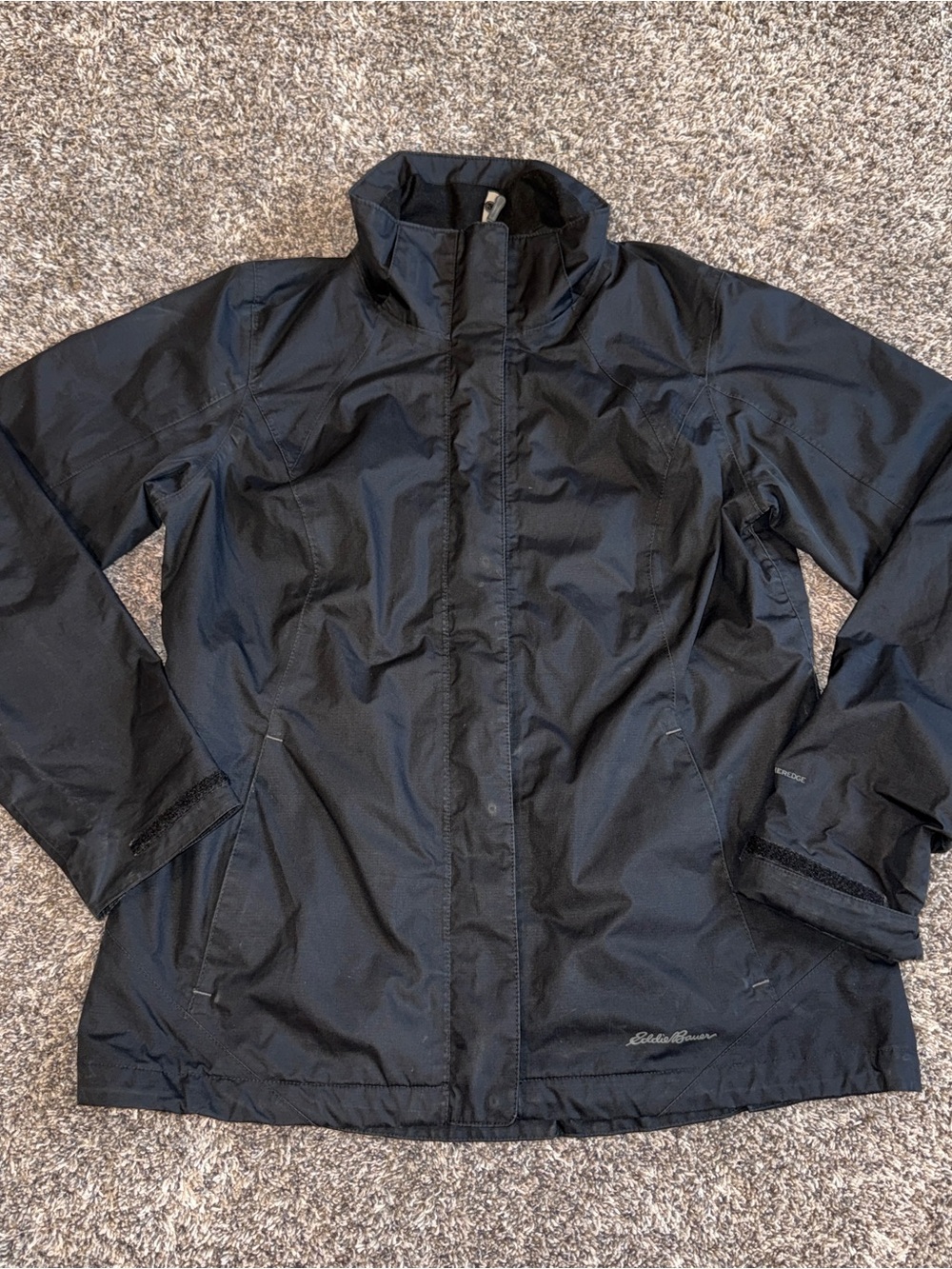 Eddie Bauer Weatheredge Down Coat Women's Sz Small Black Jacket Warm No Hood